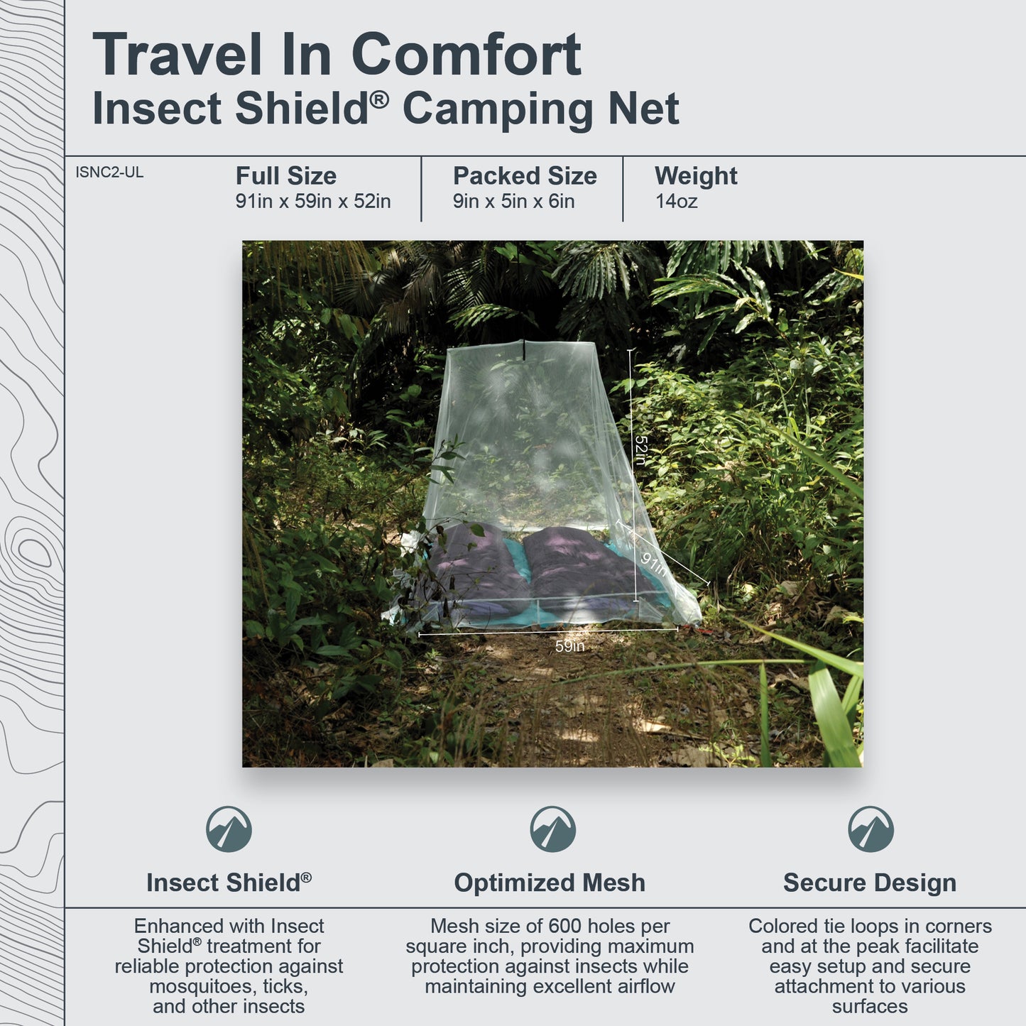 Insect Shield® Camping Net Ultralight Double