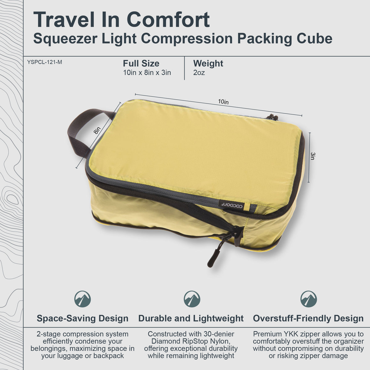 Compression cubes for travel outlet