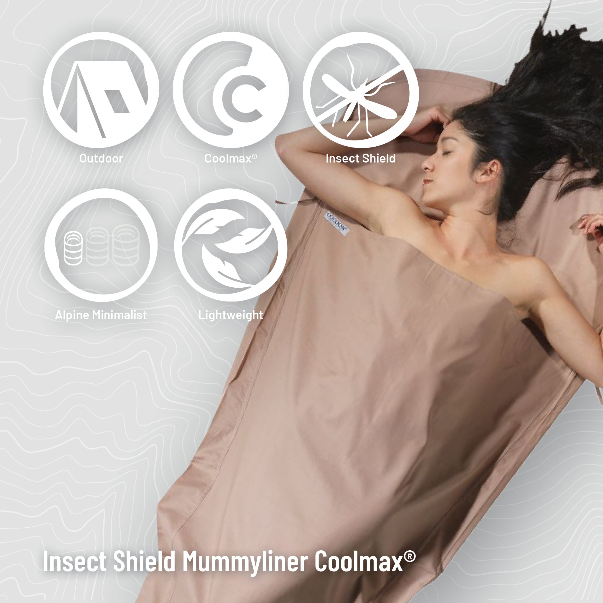 Insect Shield COOLMAX Mummy Liner for Warm Weather Adventures