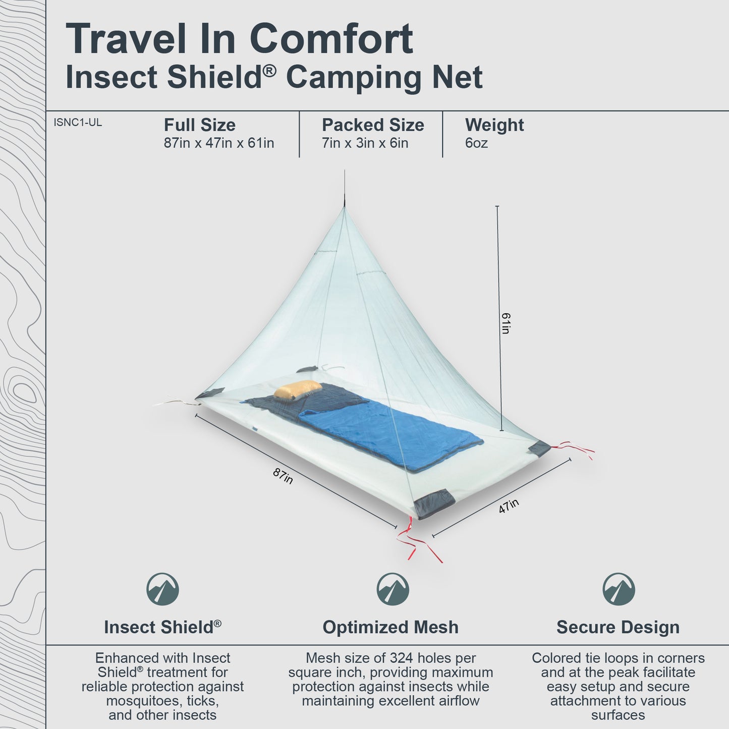 Insect Shield® Camping Net Ultralight Single