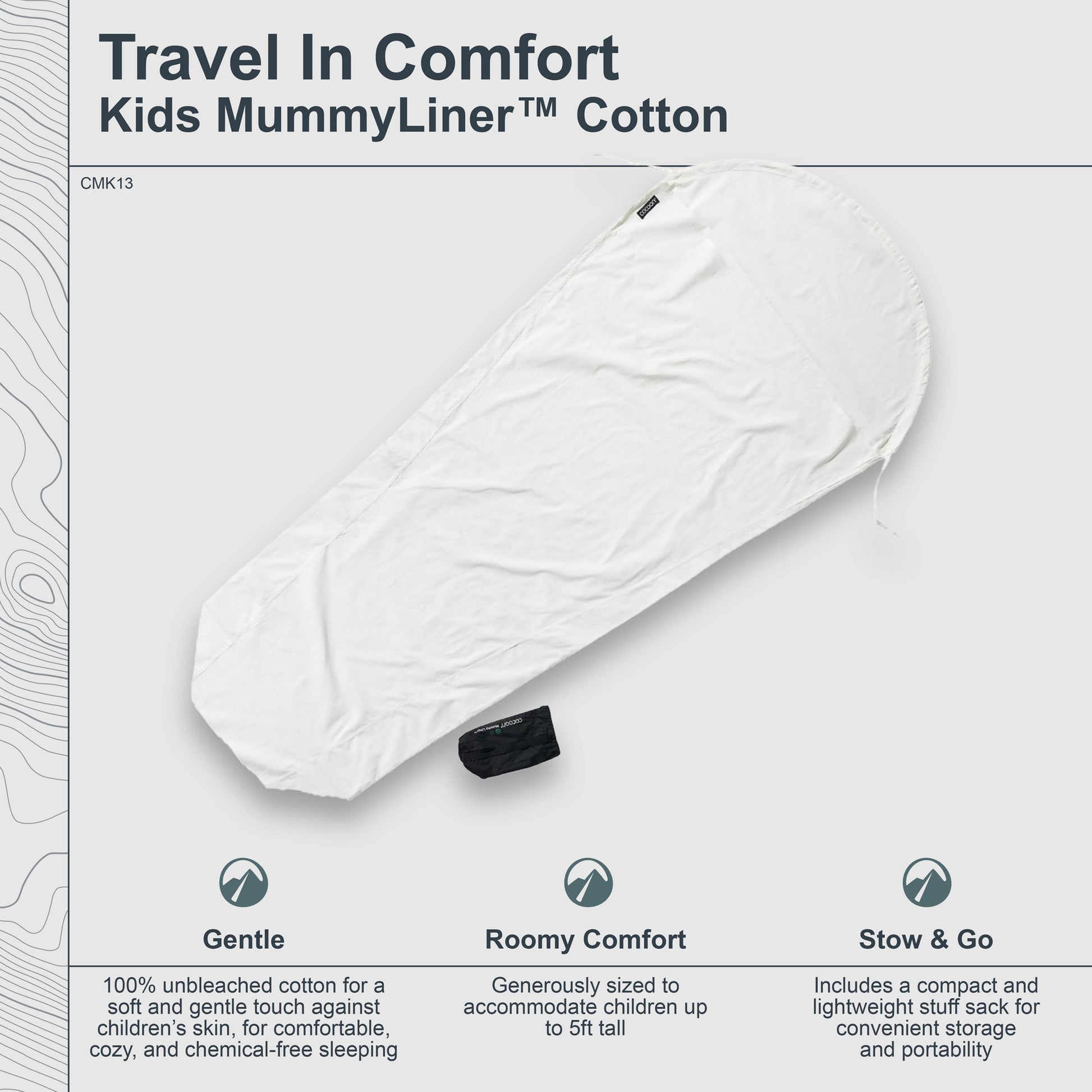 Sleeping Bag Liner for Kids Cotton COCOON - Main Image