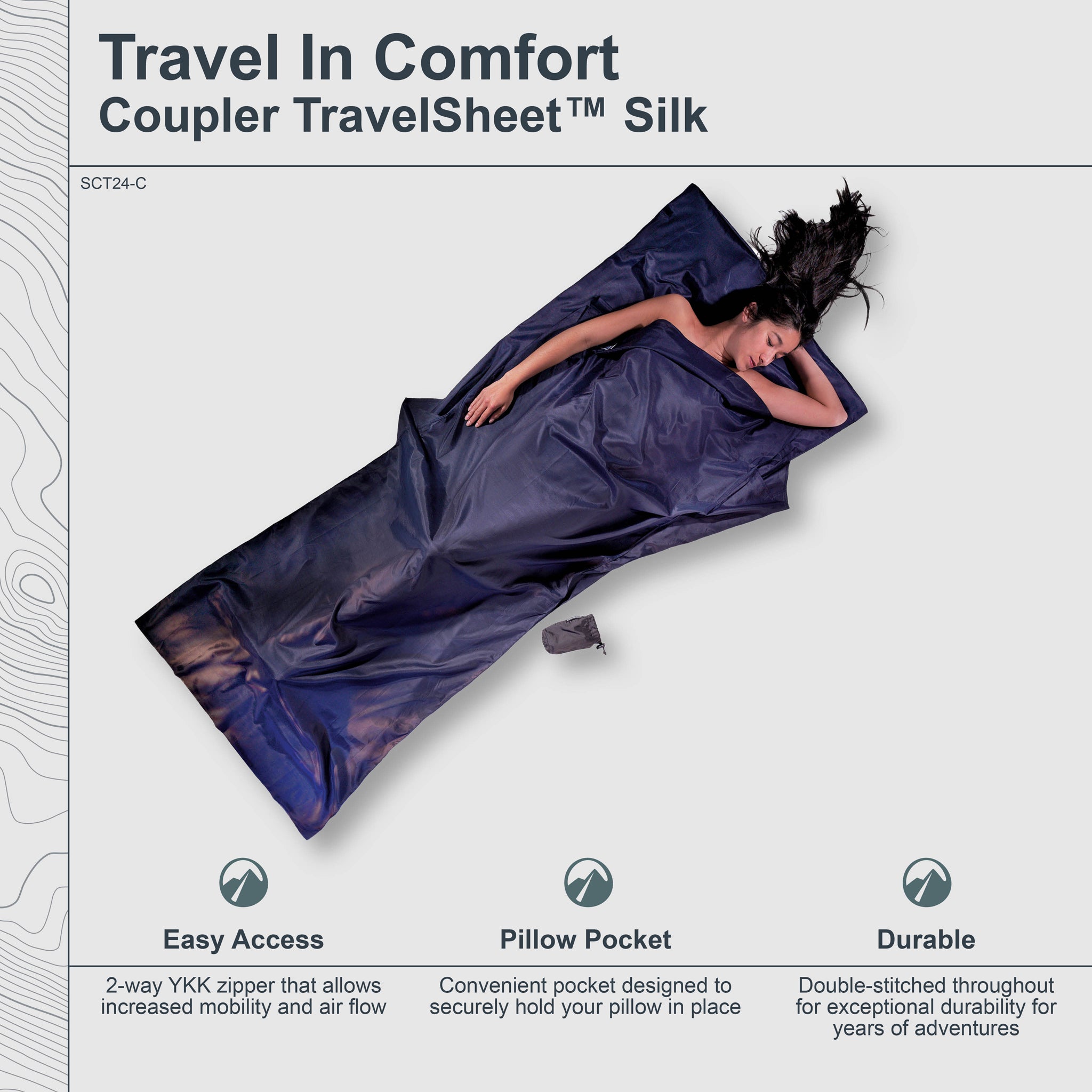 Silk Double Sleeping Bag Liner For Couples Travel Sheet Cocoon COCOON silk-double-sleeping-bag-liner-for-couples-travel-sheet-cocoon-cocoon
