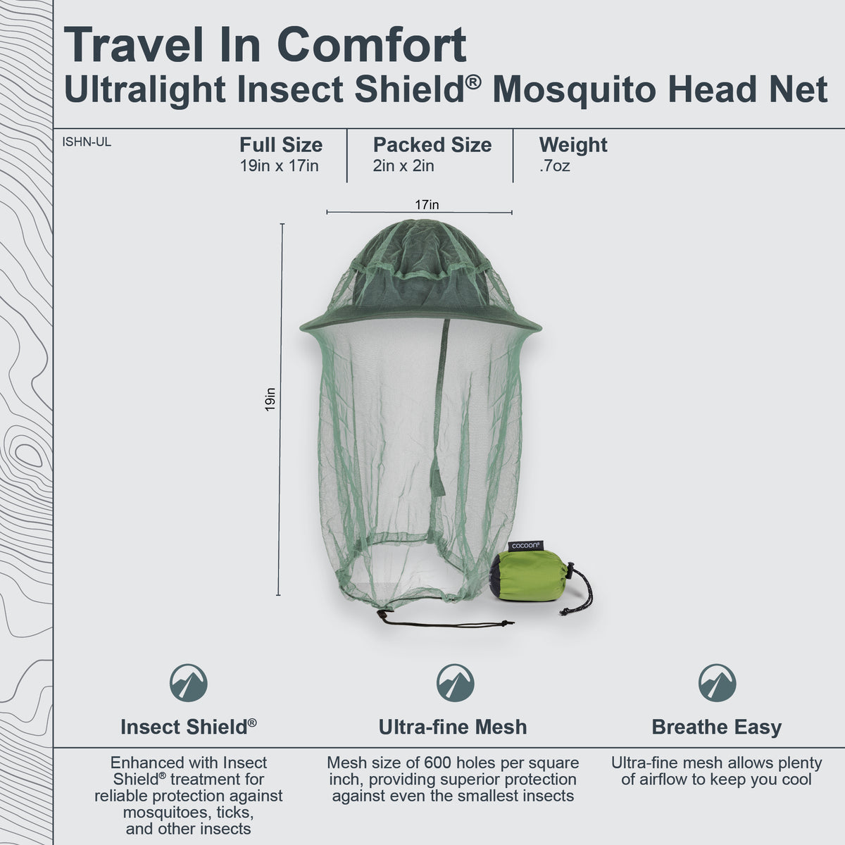 Insect Shield Net Insect Shield® Mosquito Head Net Ultralight – COCOON