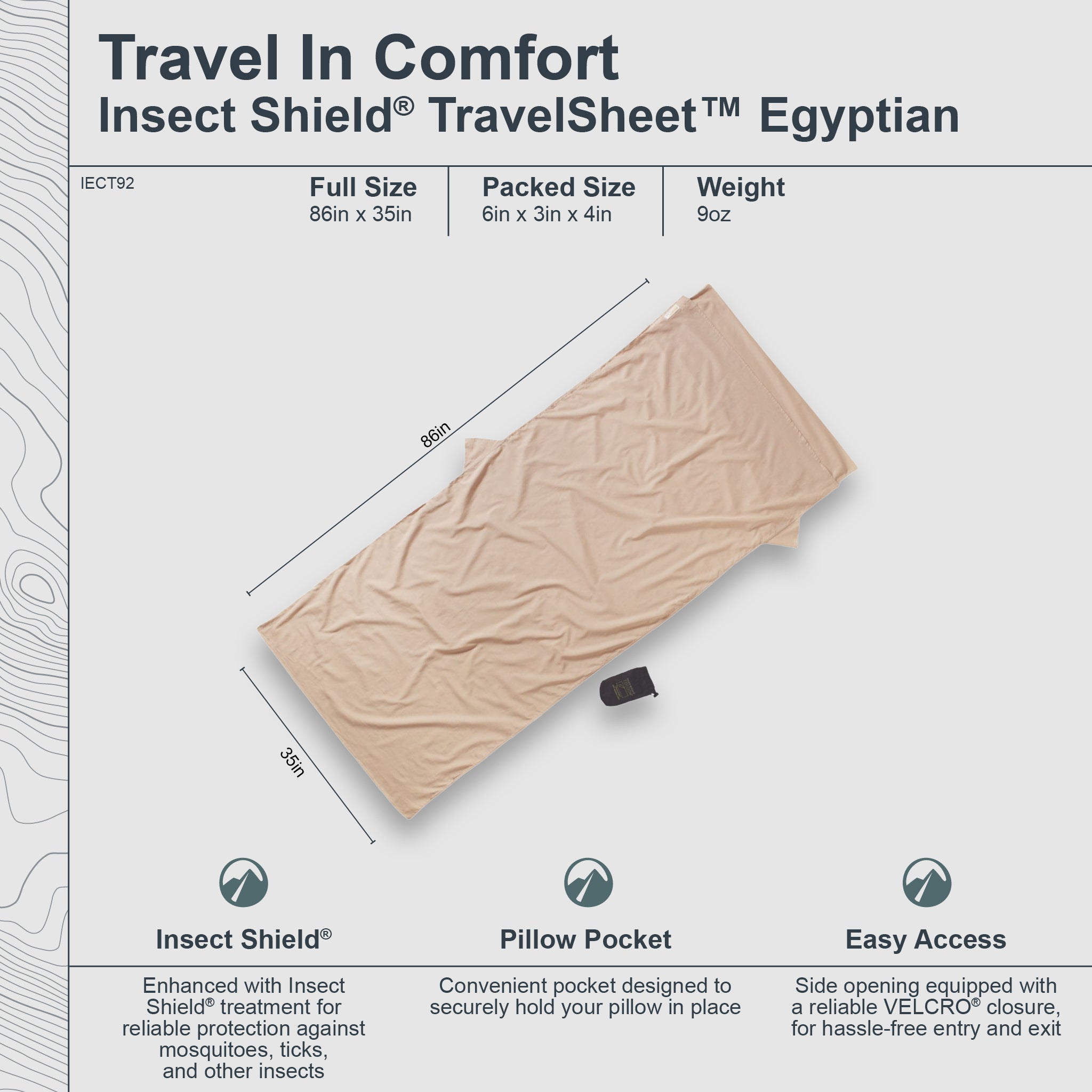Travel Sleep Sack | Insect Shield® Egyptian Cotton | COCOON