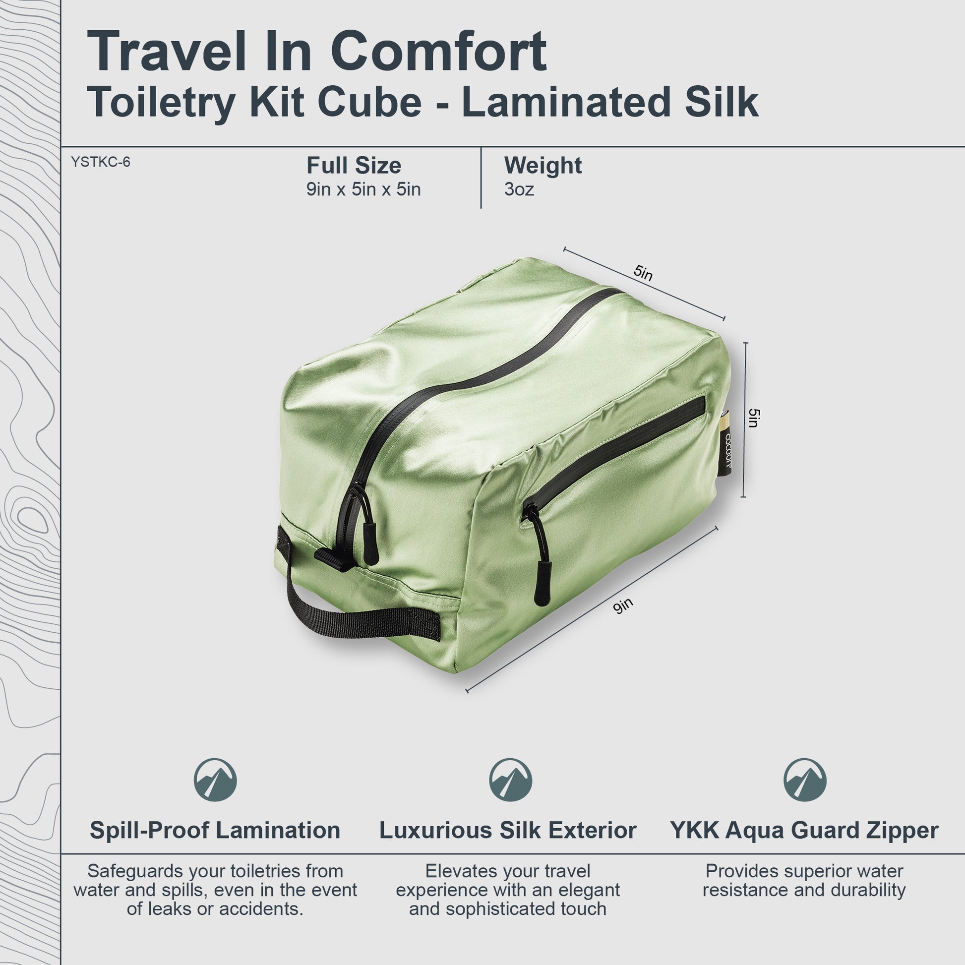best leak proof toiletry travel bag Toiletry Kit Cube Monsoon Silk , Light Green