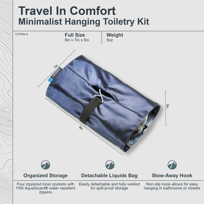 Minimalist Hanging Toiletry Kit Monsoon Silk , Blue Lagoon