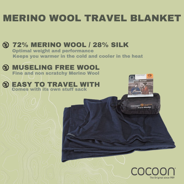 Travel Blanket Merino Wool / Silk Blend